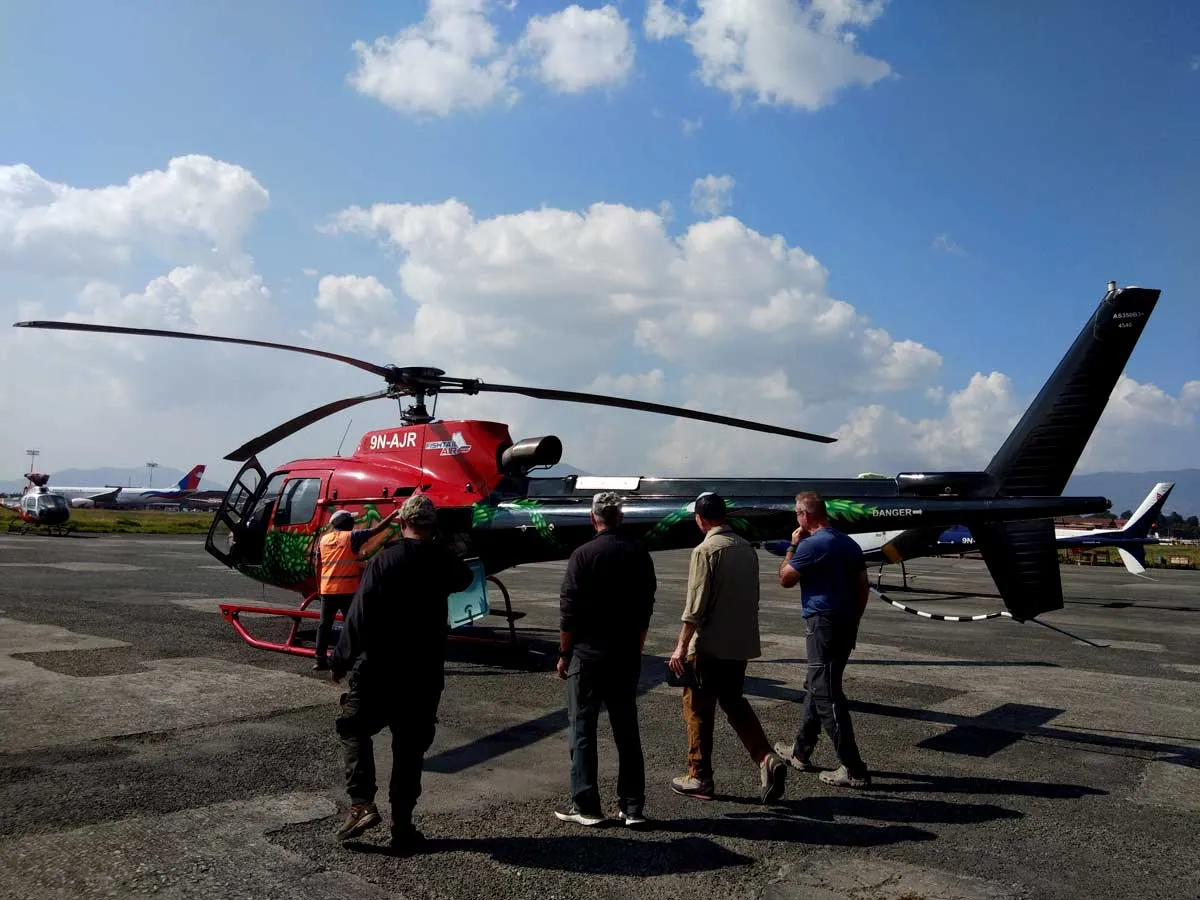 Helicopter in Kathmandu Airport
